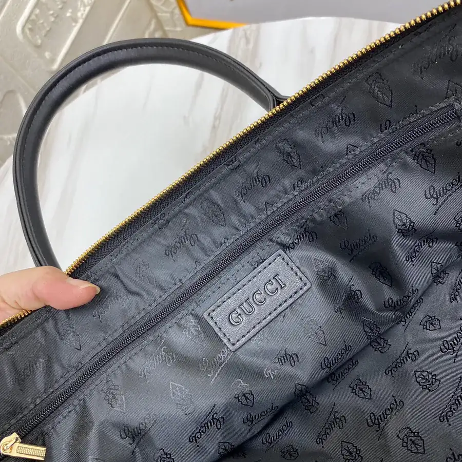 G Brand New Men's Dual Zip Briefcase, Premium Leather