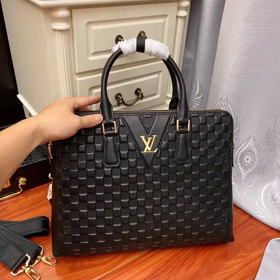 LV Original New Men's Briefcase Premium Leather, Elegant Design