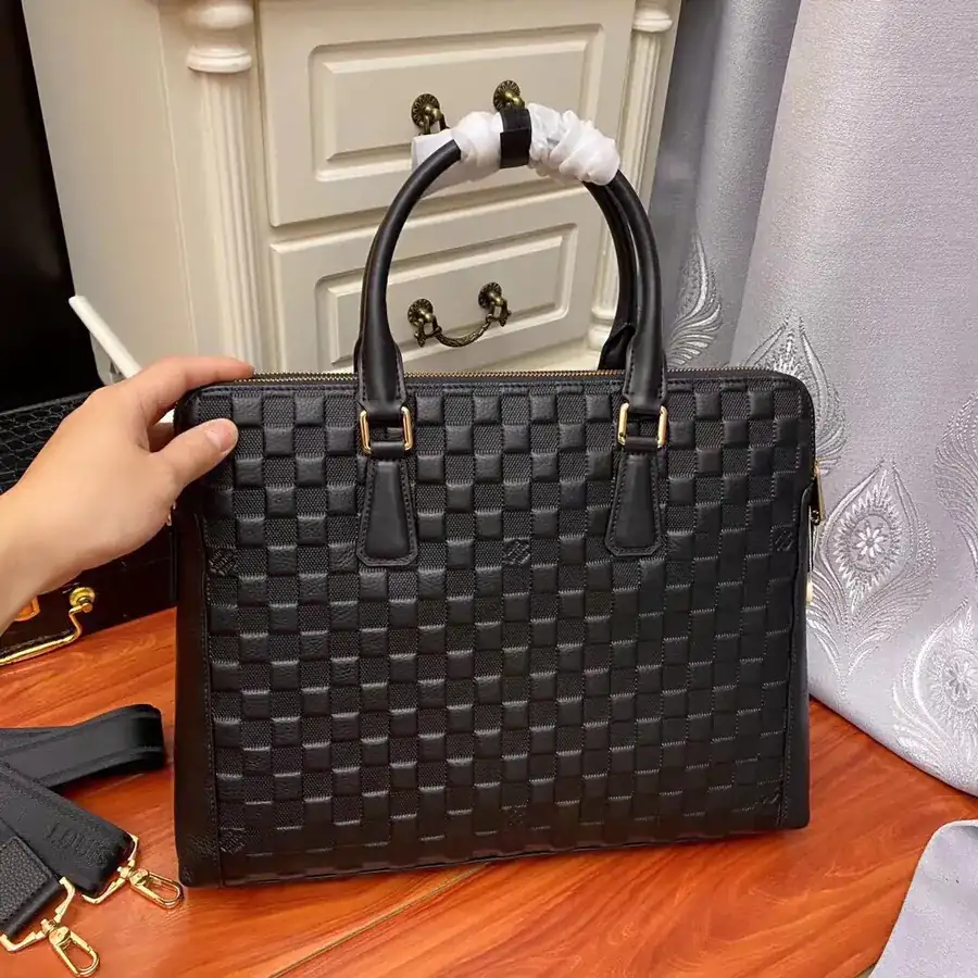 LV Original New Men's Briefcase Premium Leather, Elegant Design