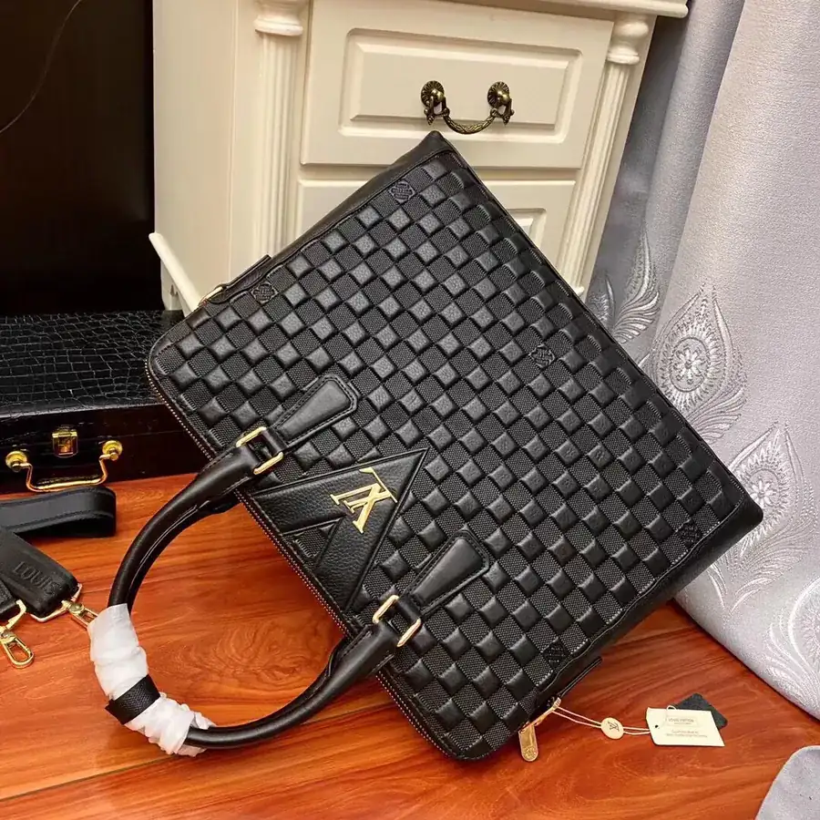 LV Original New Men's Briefcase Premium Leather, Elegant Design