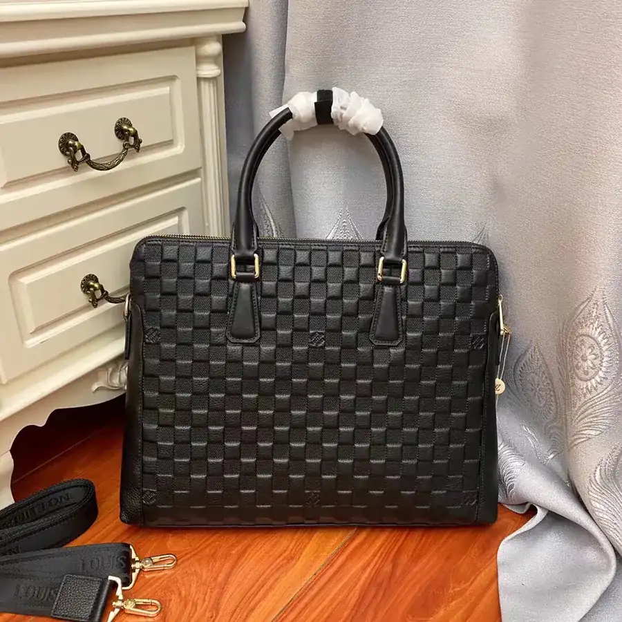 LV Original New Men's Briefcase Premium Leather, Elegant Design