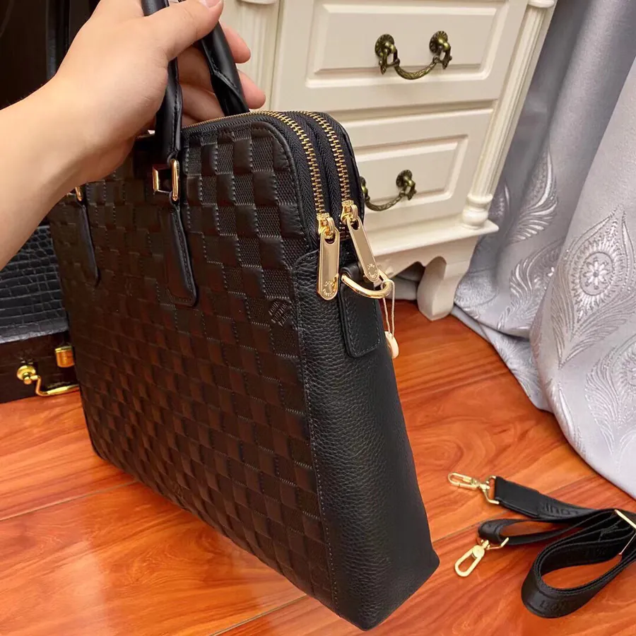 LV Original New Men's Briefcase Premium Leather, Elegant Design