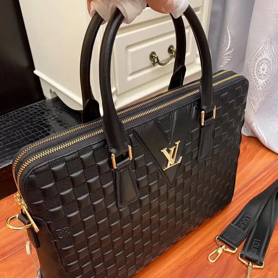 LV Original New Men's Briefcase Premium Leather, Elegant Design