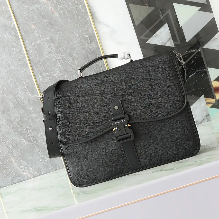 Gallop Detachable Adjustable Strap Aluminum Clasp Grained Calfskin Briefcase