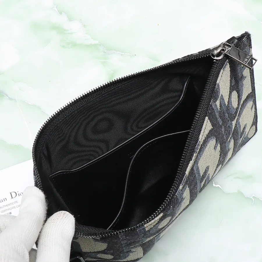 Dior Oblique Print Bucket Bag in Beige and Black