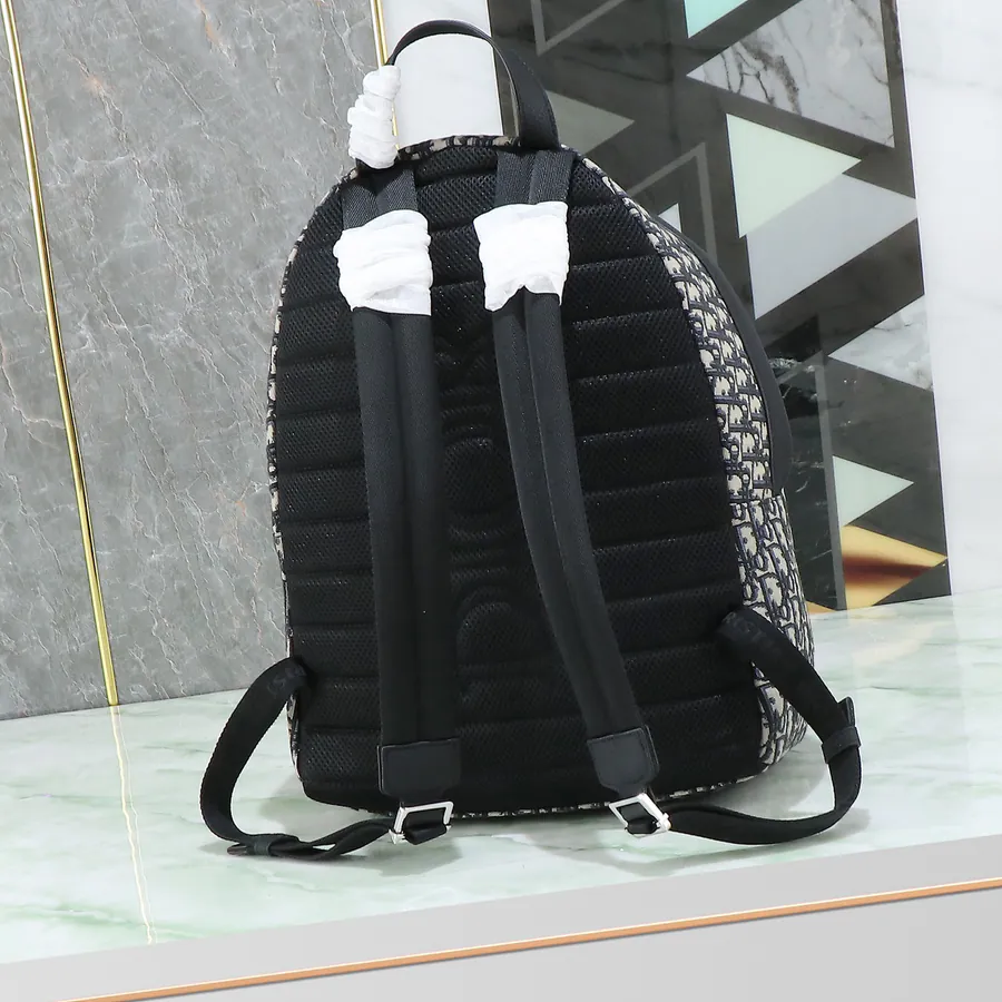 Rider Backpack Classic College Style with Grained Calfskin and Oblique Print