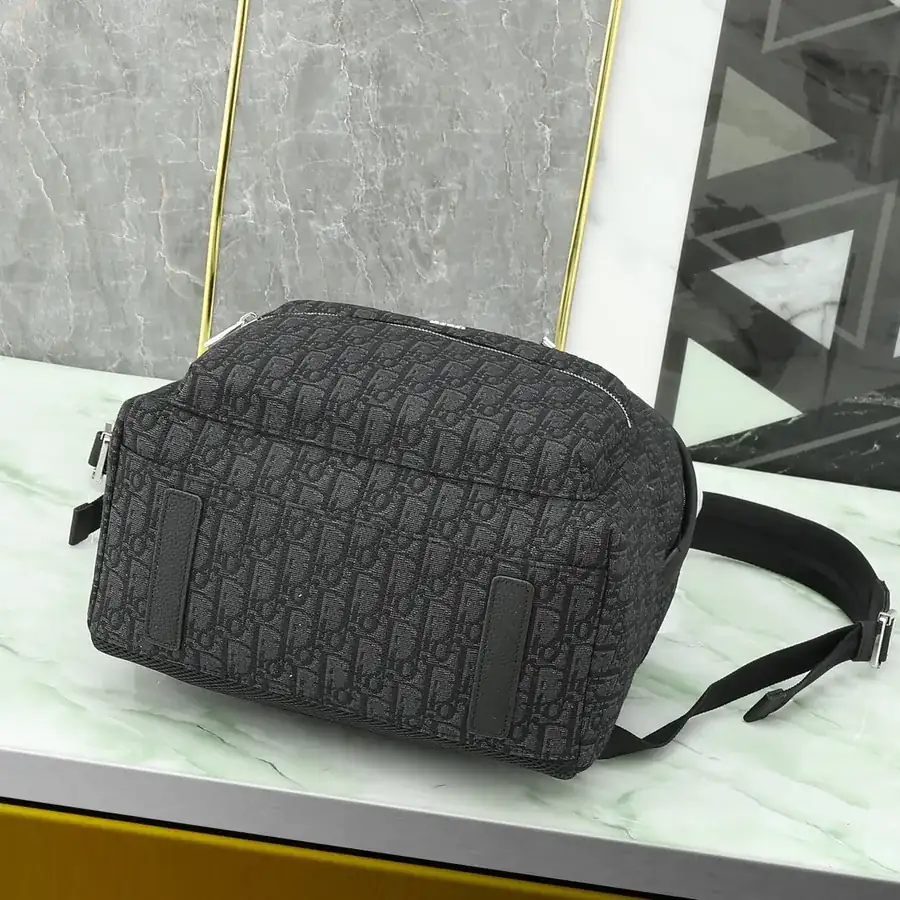 Men's OBLIQUE Shoulder Bag with Grained Calfskin Trim