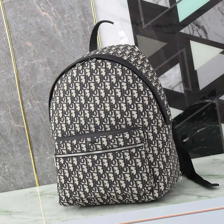 Men's OBLIQUE Backpack with Grained Calfskin Trim