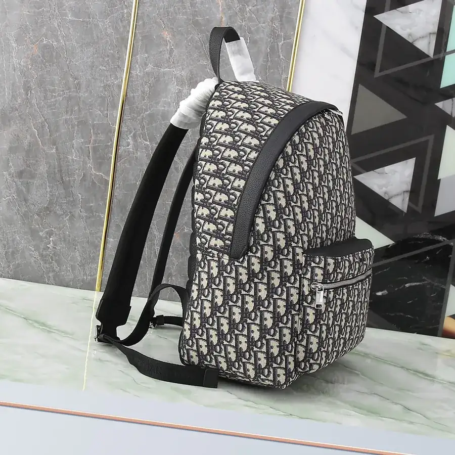 Men's OBLIQUE Backpack with Grained Calfskin Trim