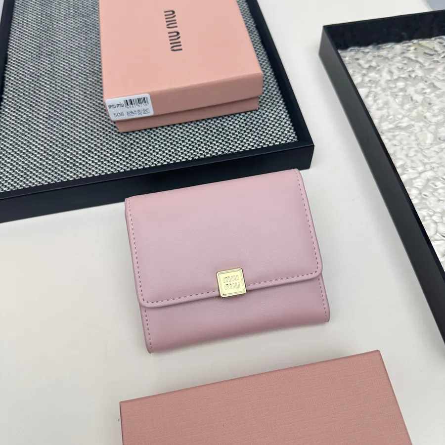 Miu Miu Three Fold Wallet Premium Leather, Colorful
