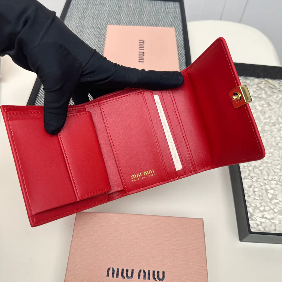 Miu Miu Three Fold Wallet Premium Leather, Stylish Design