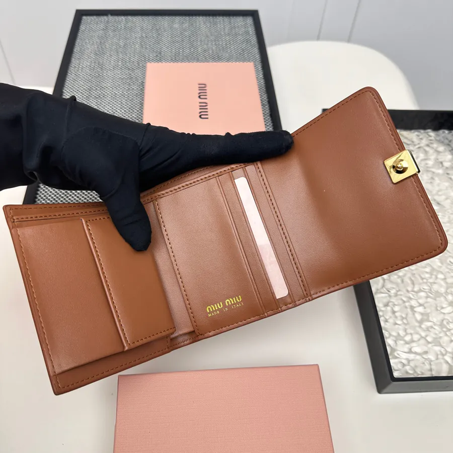 Miu Miu Three Fold Wallet Premium Leather, Colorful