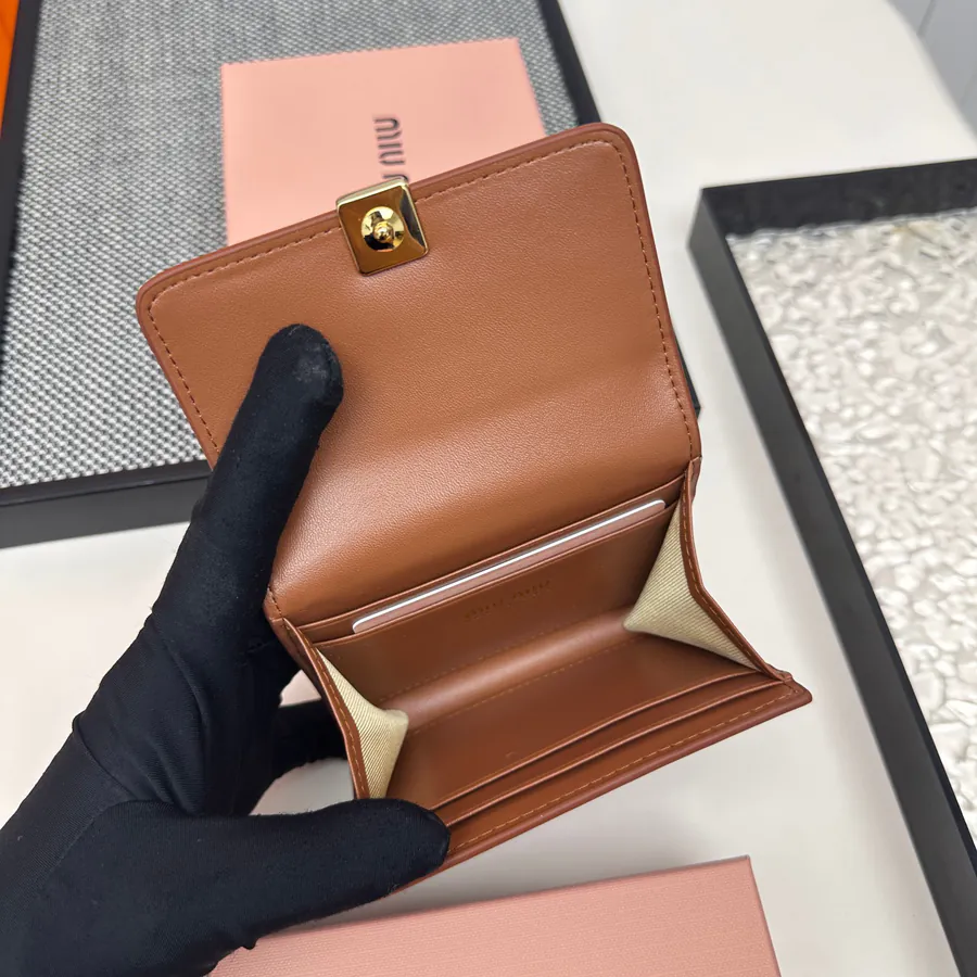 Miu Miu Foldable Wallet Premium Leather, Stylish Design