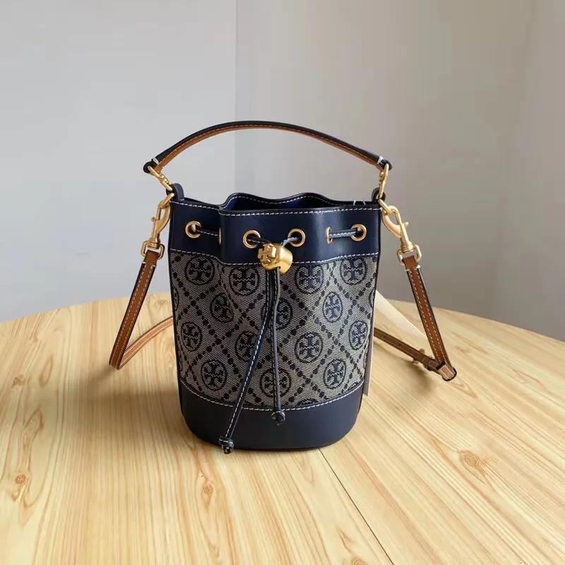 Tory Burch TMonogram Canvas Bucket Bag