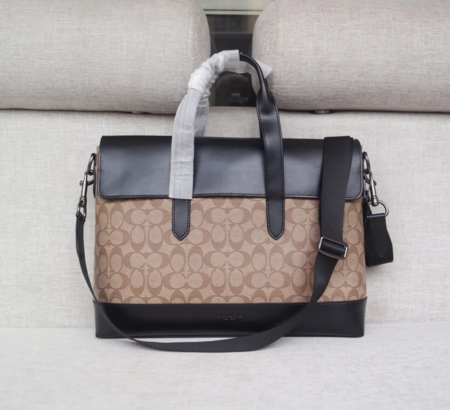 Coach 77858 Men's Large Capacity Flip Top Shoulder Bag