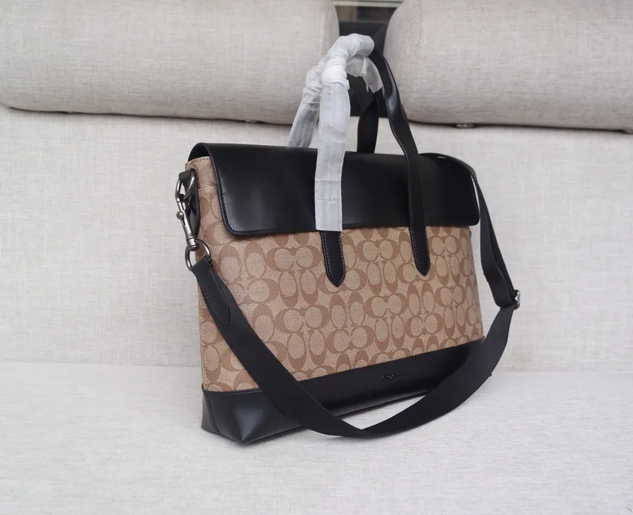Coach 77858 Men's Large Capacity Flip Top Shoulder Bag