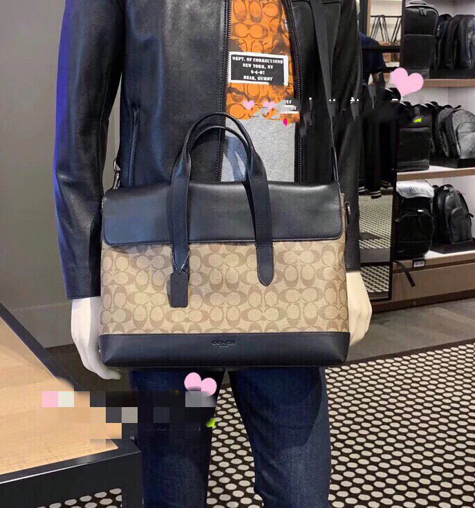 Coach 77858 Men's Large Capacity Flip Top Shoulder Bag