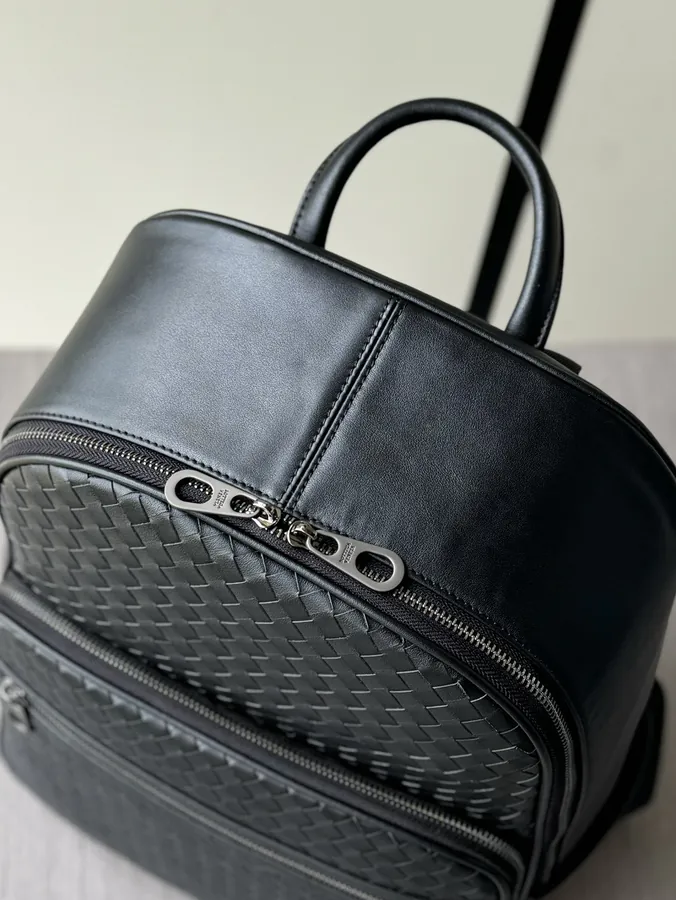 BV Handmade Bucket Bag Premium Leather, Black, 6768