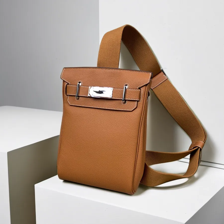 2024 New Hermes Full Leather Chest Bag Unisex
