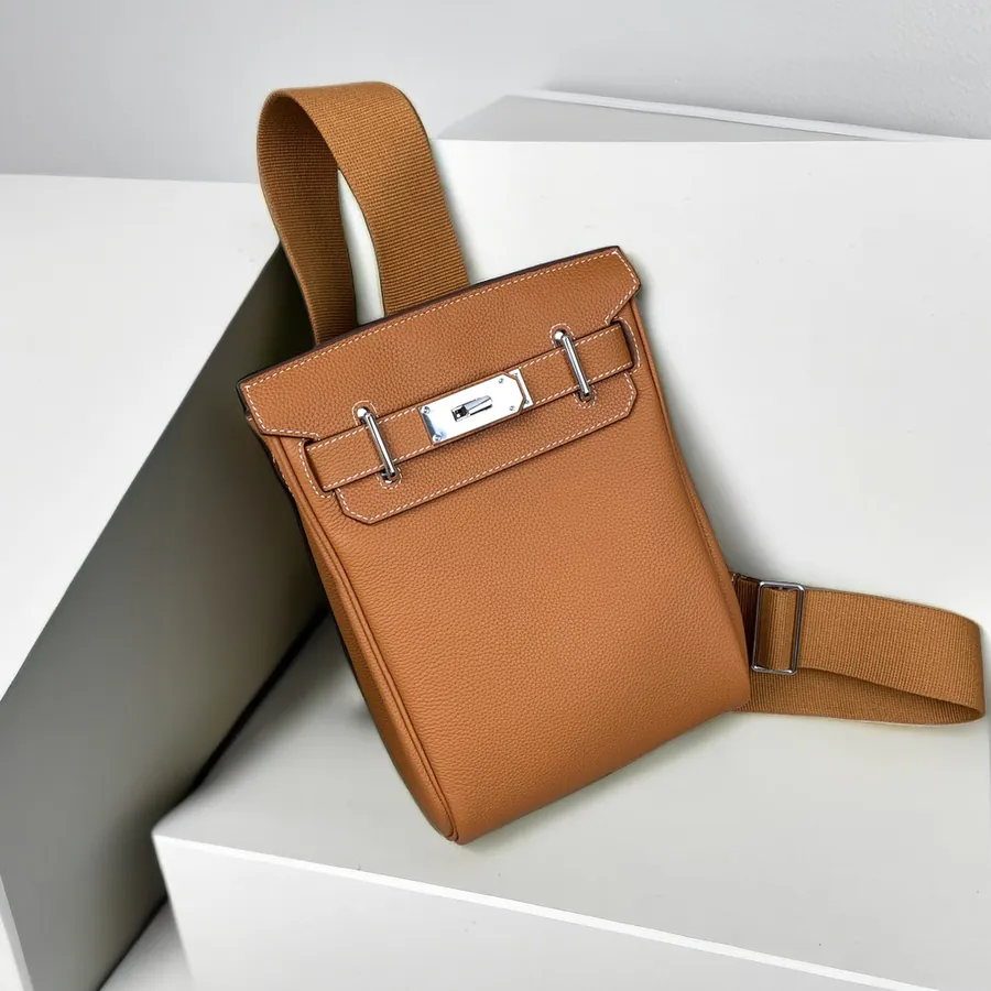 2024 New Hermes Full Leather Chest Bag Unisex