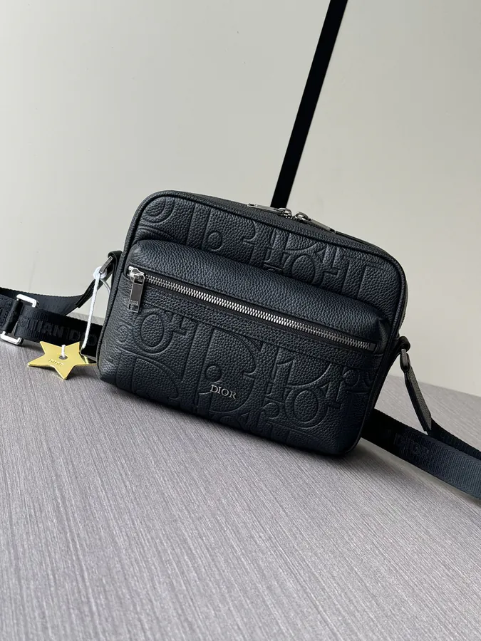 Gravity Print Leather Rider 2.0 Zip Messenger Bag