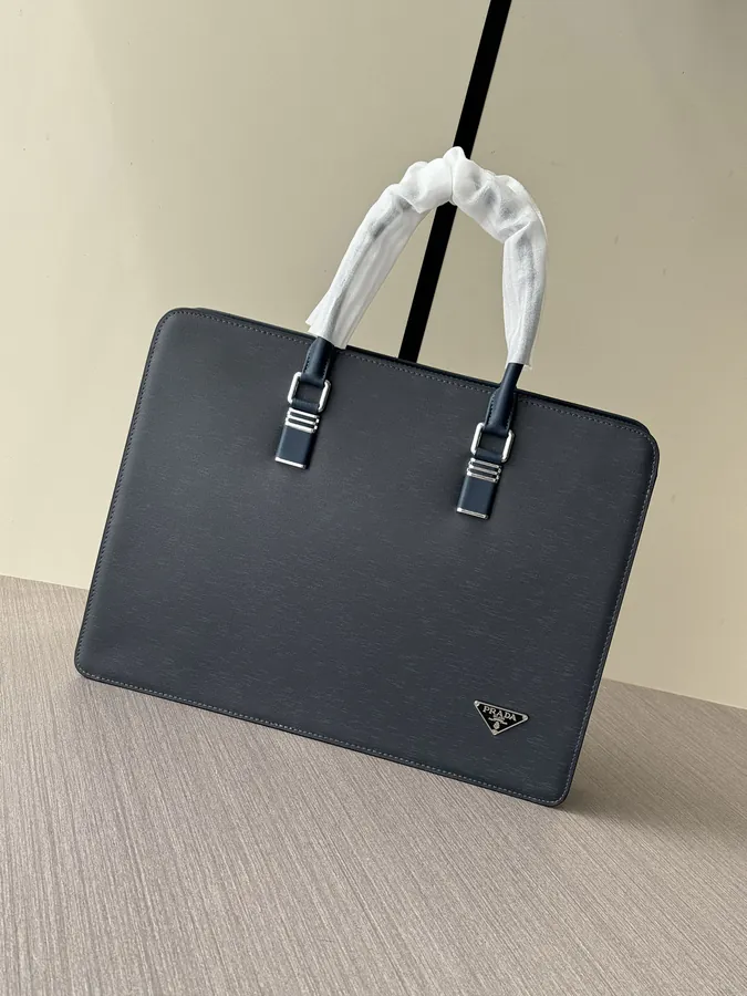 Prada P410 Premium Briefcase with Lock, 2024 New Trendy Design