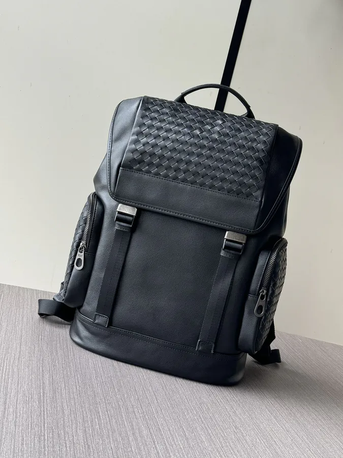 BV Handmade Bucket Bag Premium Leather, Black, 7040