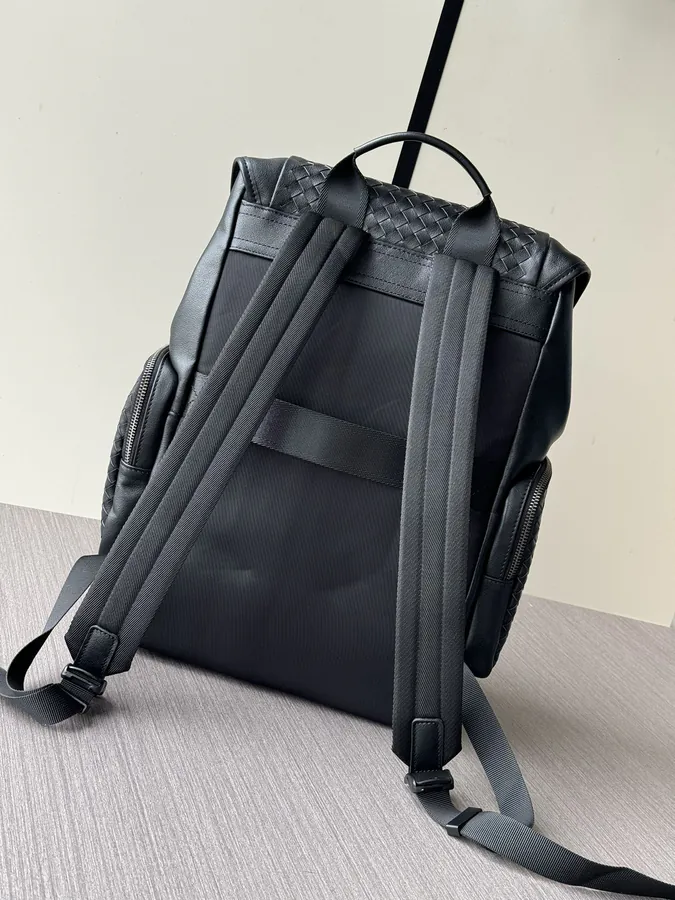 BV Handmade Bucket Bag Premium Leather, Black, 7040