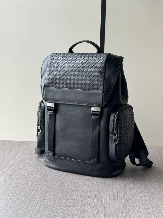 BV Handmade Bucket Bag Premium Leather, Black, 7040