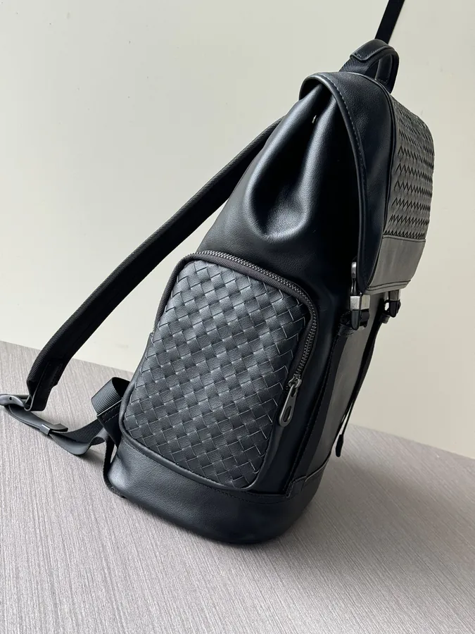 BV Handmade Bucket Bag Premium Leather, Black, 7040