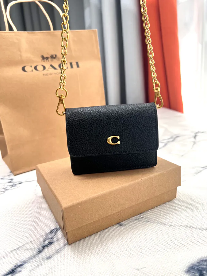 Coach Mini Chain Crossbody Bag with Grained Calfskin