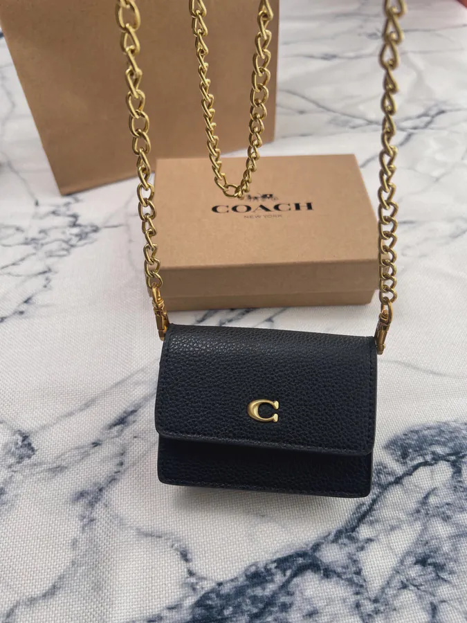 Coach Mini Chain Crossbody Bag with Grained Calfskin