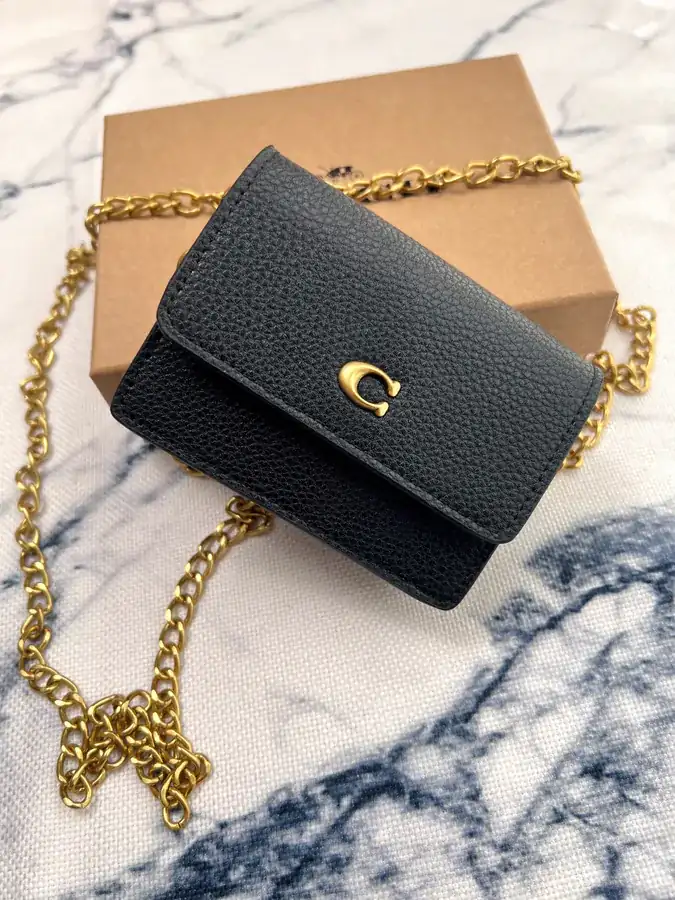 Coach Mini Chain Crossbody Bag with Grained Calfskin