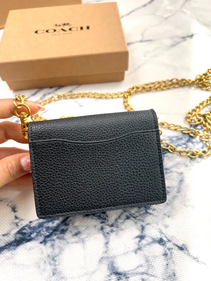 Coach Mini Chain Crossbody Bag with Grained Calfskin