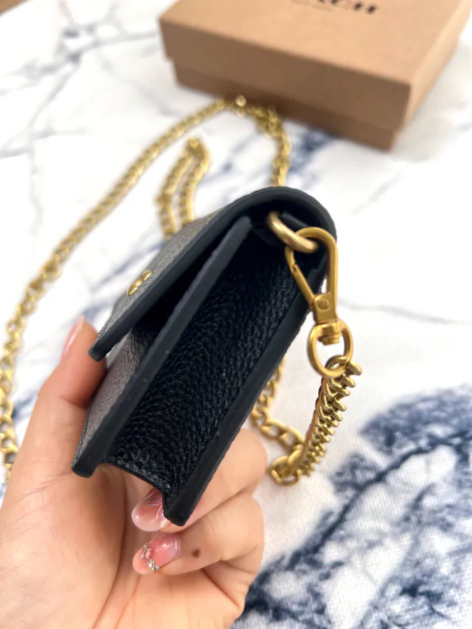 Coach Mini Chain Crossbody Bag with Grained Calfskin