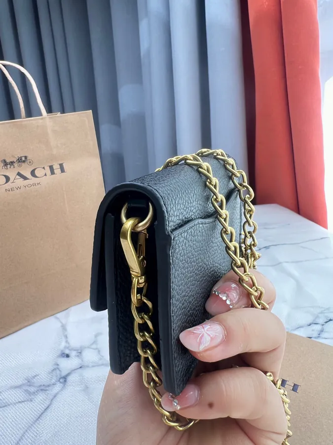 Coach Mini Chain Crossbody Bag with Grained Calfskin