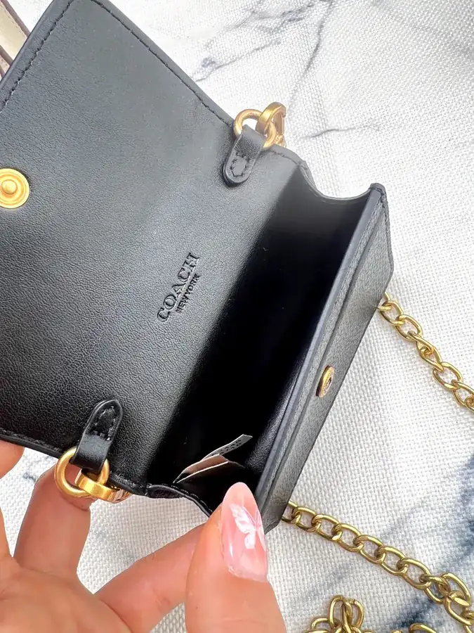 Coach Mini Chain Crossbody Bag with Grained Calfskin