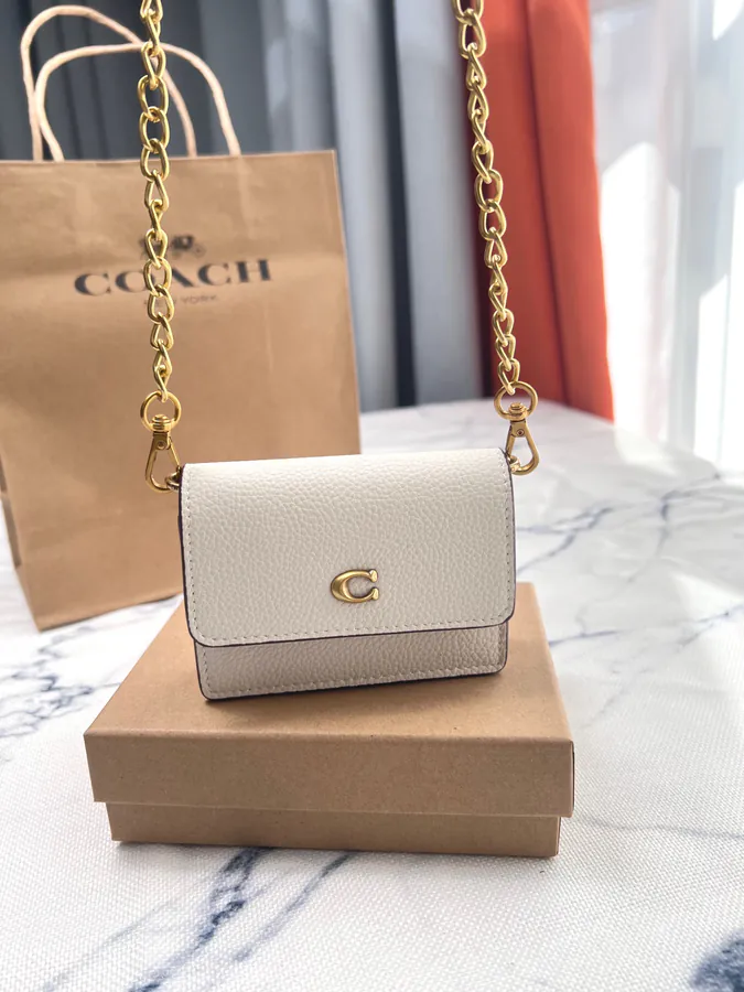 Coach Mini Chain Crossbody Bag with Grained Calfskin