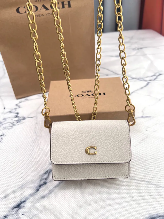 Coach Mini Chain Crossbody Bag with Grained Calfskin