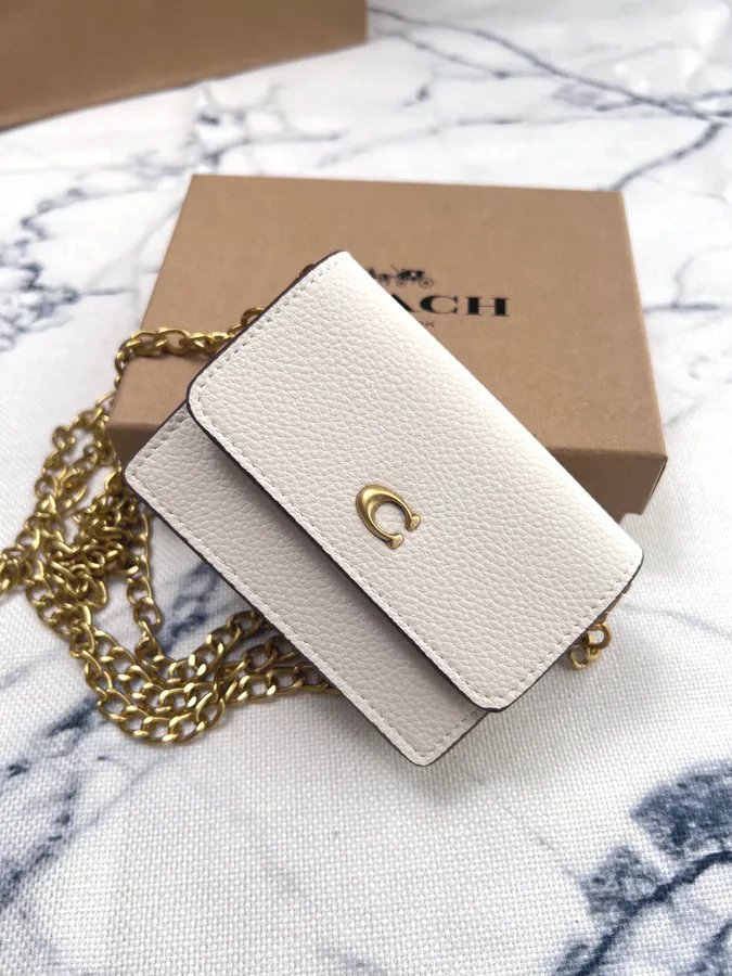 Coach Mini Chain Crossbody Bag with Grained Calfskin
