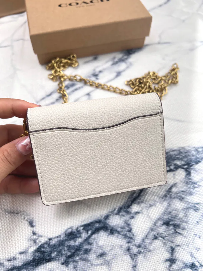 Coach Mini Chain Crossbody Bag with Grained Calfskin