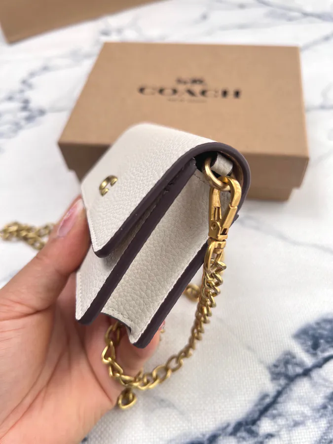 Coach Mini Chain Crossbody Bag with Grained Calfskin