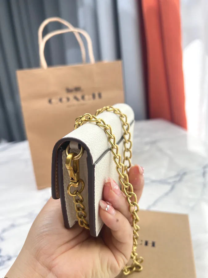 Coach Mini Chain Crossbody Bag with Grained Calfskin