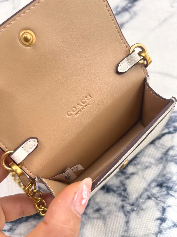 Coach Mini Chain Crossbody Bag with Grained Calfskin