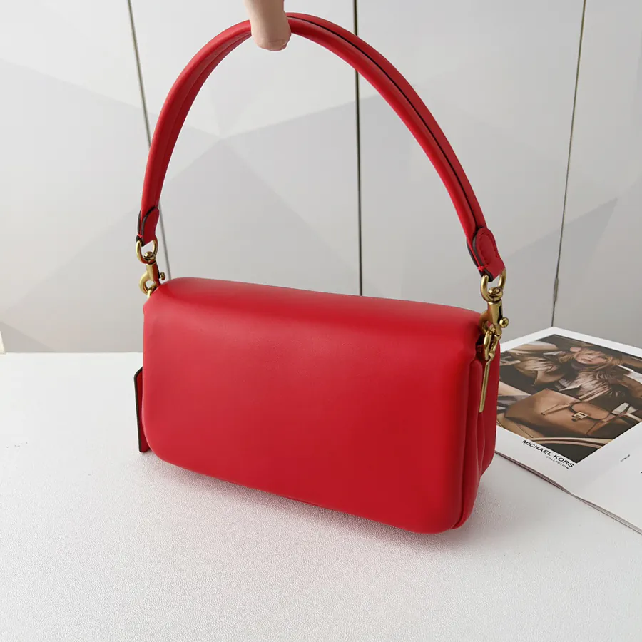 C Family New Year Red Pillow Tabby Calfskin Crossbody Bag