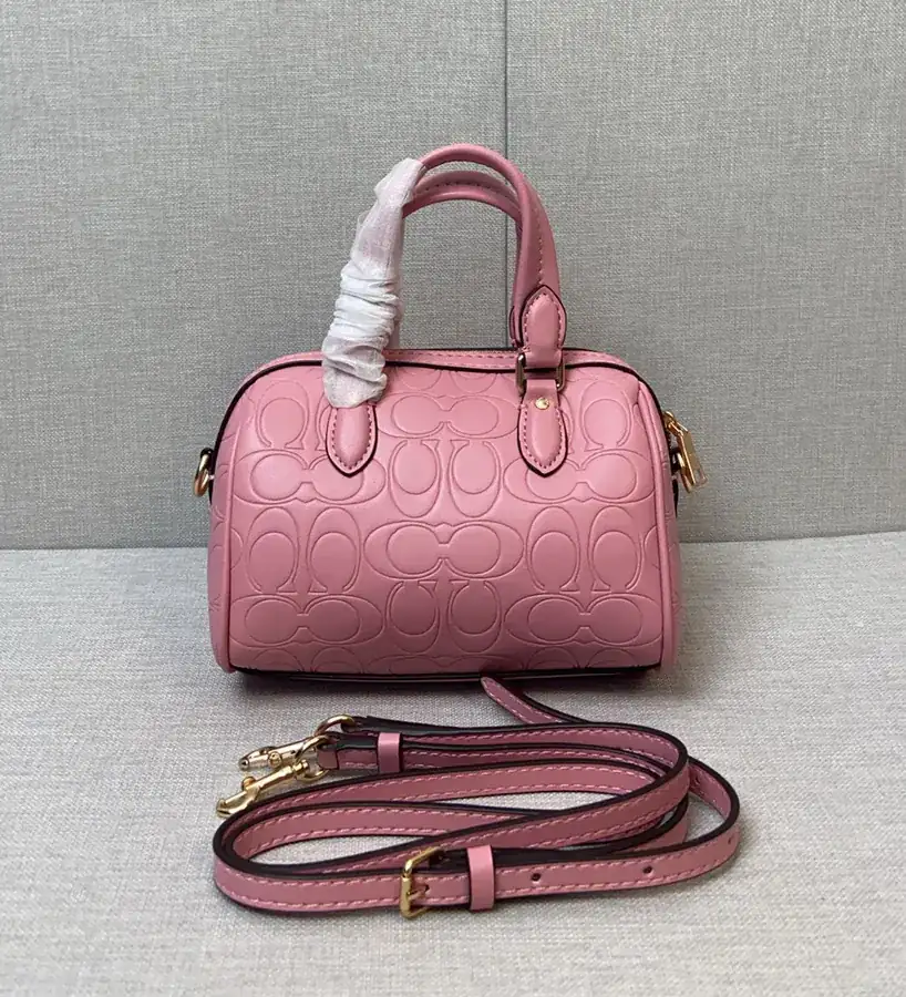 COACH ROWAN Boston Tote Crossbody Bag with Embossed Design