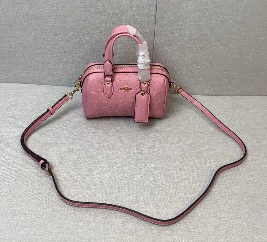 COACH ROWAN Boston Tote Crossbody Bag with Embossed Design