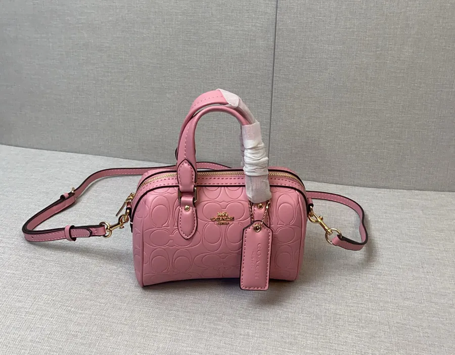 COACH ROWAN Boston Tote Crossbody Bag with Embossed Design