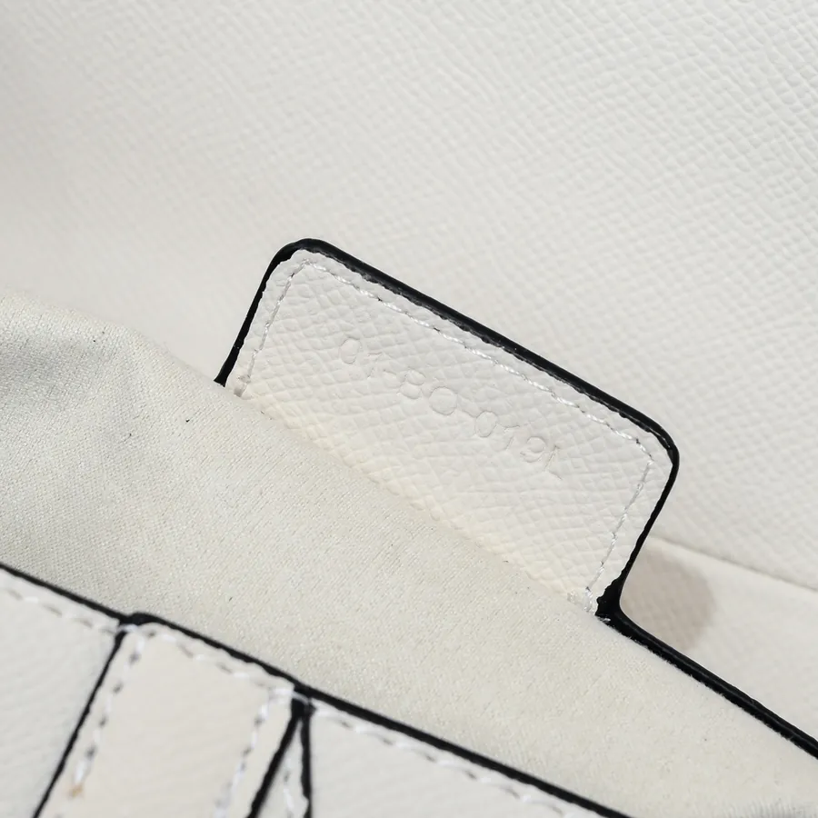 Large Saddle Bag in White with Fine Strap Handmade