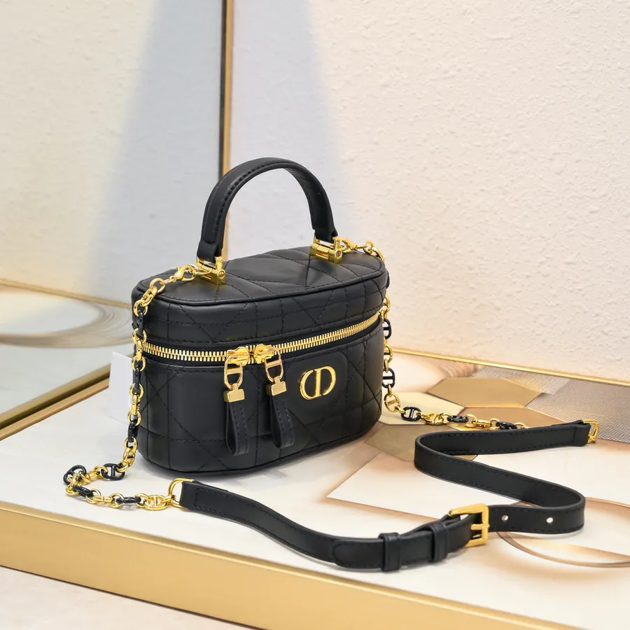 Dior 30 Montaigne Mini Vanity Bag Blue Oblique Print